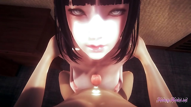 Hot Japanese Girl With Pigtails Sucking His Big Boner Hard