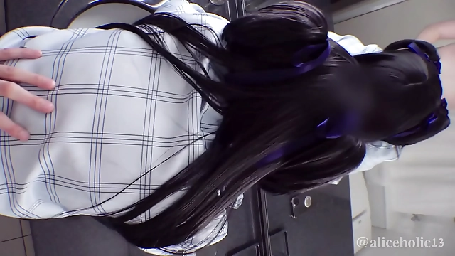 Cute Japanese Babe in Stockings Gives Hot Jamming Pleasure